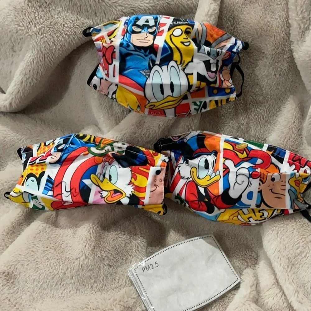 New set/3 cartoon logo face masks